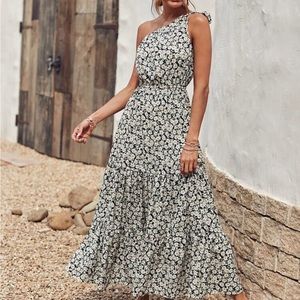 One Shoulder A-Line Dress